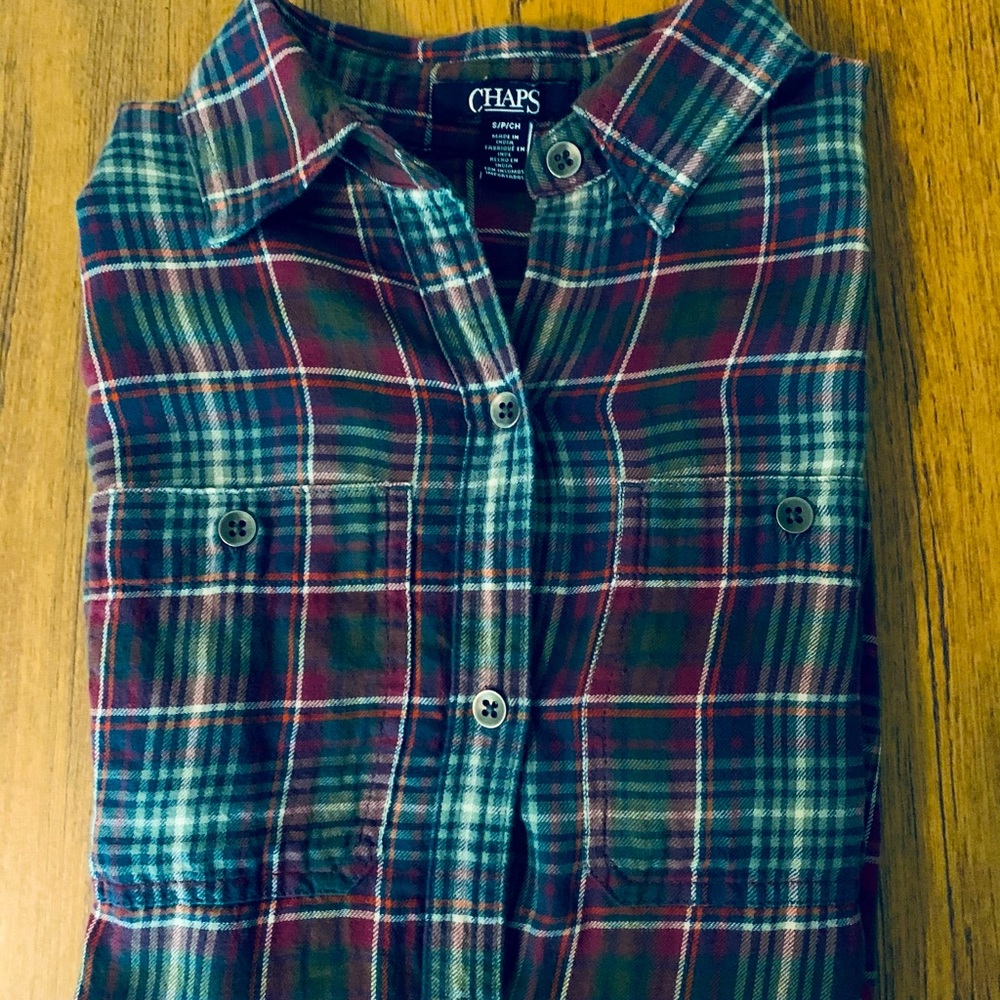 Women’s Chaps Long Sleeve Plaid Button Down